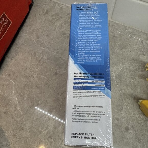 3 PACK ICEPURE RWF1200A REFRIGERATOR WATER REPLACEMENT FILTER NEW SEALED - Picture 2 of 6